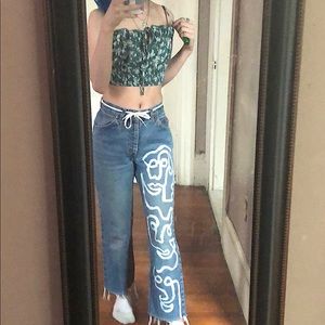 painted levi jeans